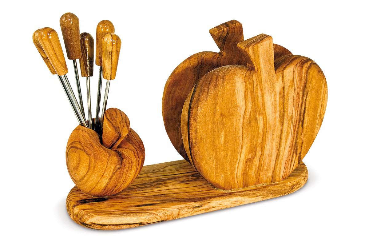 APERITIVI: lotto stock 250 forchettine per stuzzichini in legno d'olivo